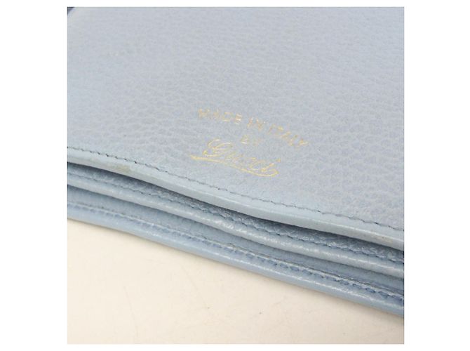Portafoglio a tracolla con catena in pelle Gucci Swing Blu chiaro - vista 13