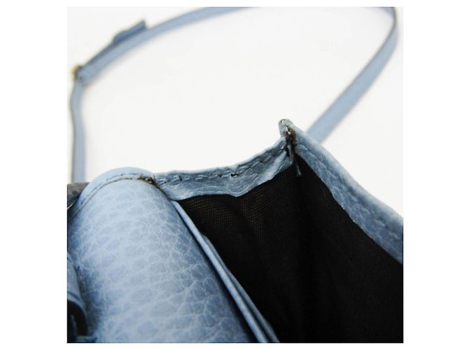 Portafoglio a tracolla con catena in pelle Gucci Swing Blu chiaro - vista 15