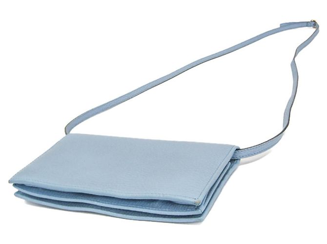 Portafoglio a tracolla con catena in pelle Gucci Swing Blu chiaro - vista 2
