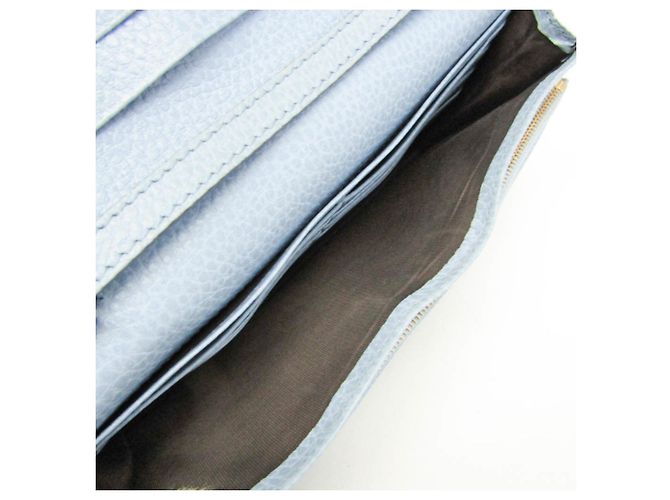 Portafoglio a tracolla con catena in pelle Gucci Swing Blu chiaro - vista 3