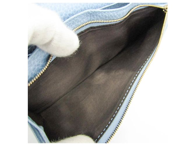 Portafoglio a tracolla con catena in pelle Gucci Swing Blu chiaro - vista 4