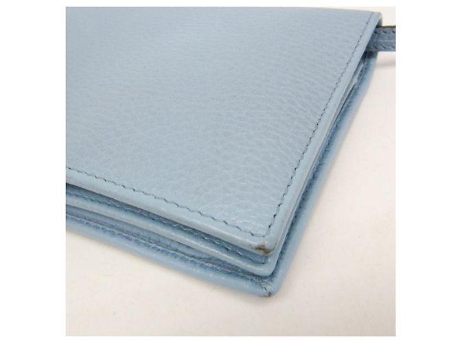 Portafoglio a tracolla con catena in pelle Gucci Swing Blu chiaro - vista 6