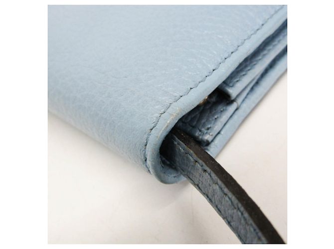 Portafoglio a tracolla con catena in pelle Gucci Swing Blu chiaro - vista 9