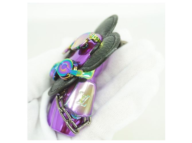 Vivienne Louis Vuitton Keyring Charm Black Purple - view 2