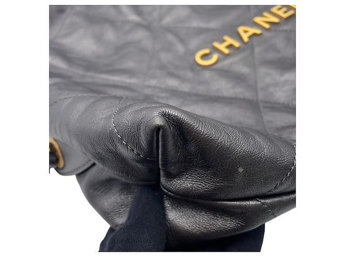 Borsa Chanel in pelle di vitello grigia Marrone - vista 7