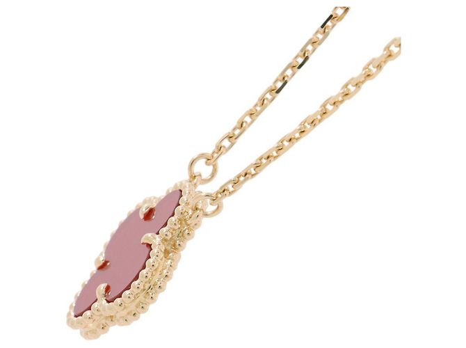 Van Cleef & Arpels Alhambra Anhänger-Halskette aus Gelbgold mit Karneol Golden - Ansicht 2