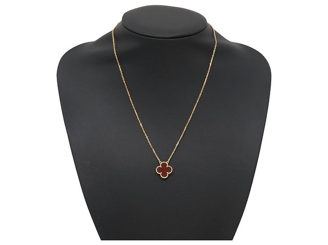 Van Cleef & Arpels Alhambra Anhänger-Halskette aus Gelbgold mit Karneol Golden - Ansicht 3