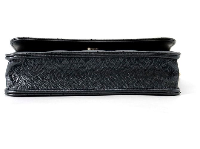 Borsa a tracolla con catena in pelle di vitello granulata gunmetal Chanel Metallico - vista 3
