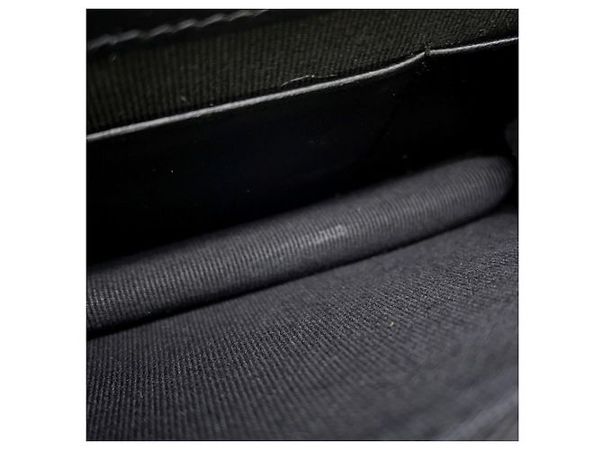 Borsa a tracolla con catena in pelle di vitello granulata gunmetal Chanel Metallico - vista 9