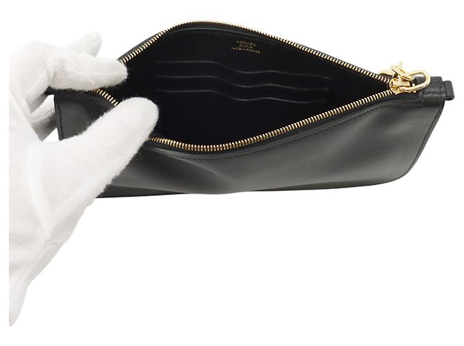 Hermès Borsa a tracolla Hermes Shoulder Wallet Zip En Go To Chaine d'Ancre Nero - vista 5