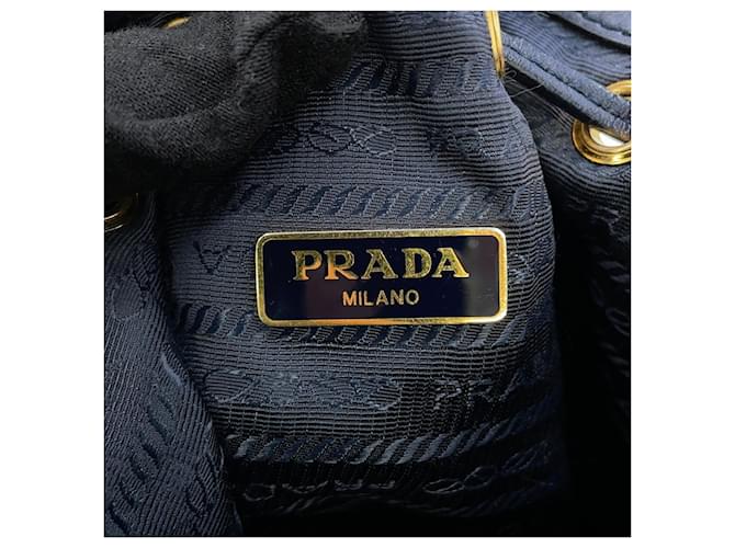 Borsa a mano Prada Duet Nylon e pelle Blu navy - vista 16