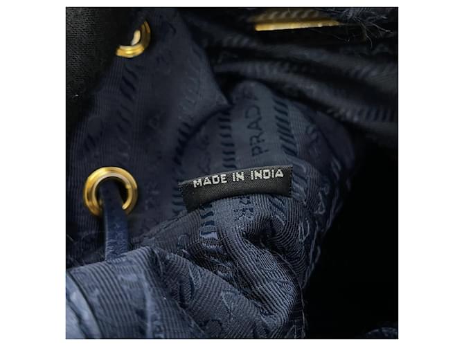 Borsa a mano Prada Duet Nylon e pelle Blu navy - vista 17