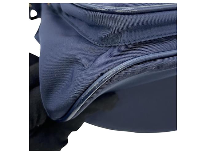 Borsa a mano Prada Duet Nylon e pelle Blu navy - vista 8