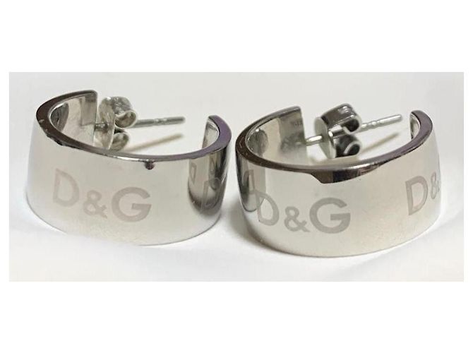 Dolce & Gabbana Orecchini a mezzo cerchio in acciaio argento - vista 15
