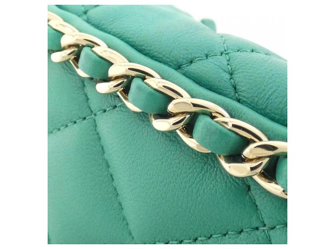 Borsa a tracolla Chanel AS3917 in agnello verde - vista 2