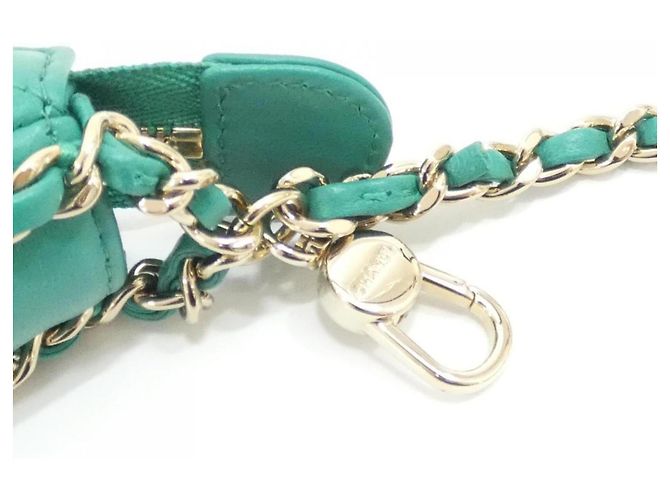 Borsa a tracolla Chanel AS3917 in agnello verde - vista 6
