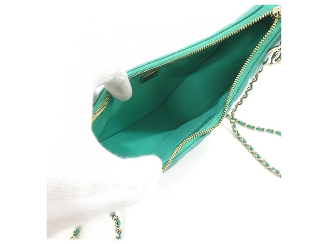 Borsa a tracolla Chanel AS3917 in agnello verde - vista 8