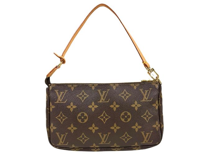 Borsa Louis Vuitton Pochette Accessoires Marrone - vista 3