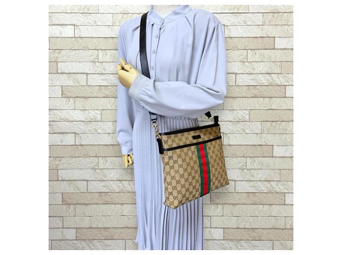Borsa a Spalla Gucci Sherry Marrone Nero - vista 2