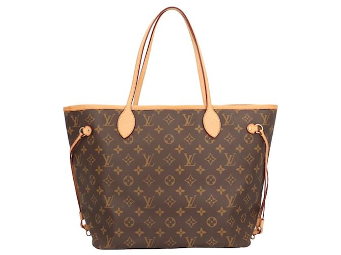 Borsa Tote Louis Vuitton Neverfull MM Monogram Marrone - vista 3