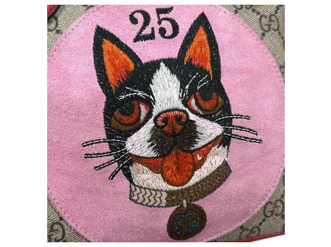 Borsa a Spalla Gucci Bosco Patch GG Supreme Marrone Rosso - vista 14