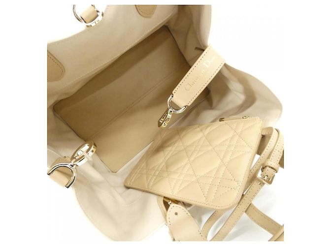 Borsa Christian Dior Toujours Medium Beige - vista 8