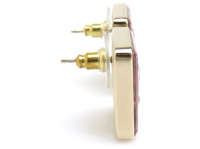 Pendientes de botón Chanel Oro y Rosa Dorado - vista 3