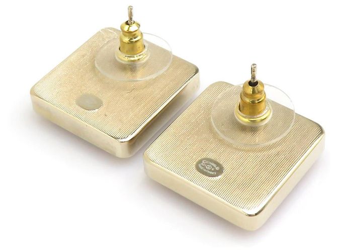 Pendientes de botón Chanel Oro y Rosa Dorado - vista 5