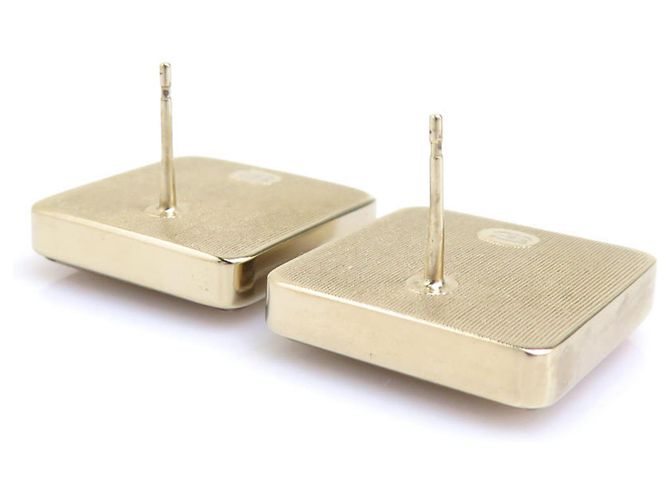 Pendientes de botón Chanel Oro y Rosa Dorado - vista 6