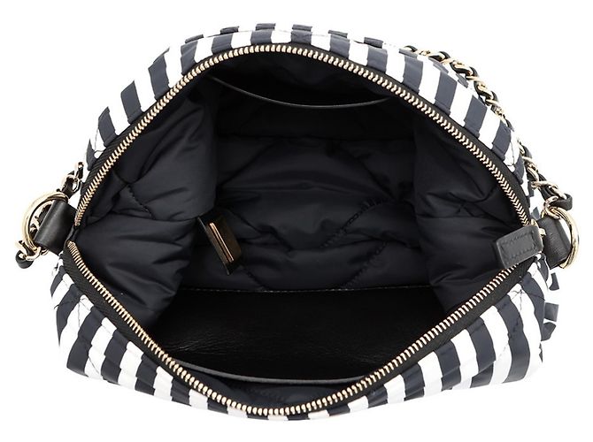 Borsa Hobo Chanel Coco Beach Mark Large in Nylon Nero Bianco - vista 6