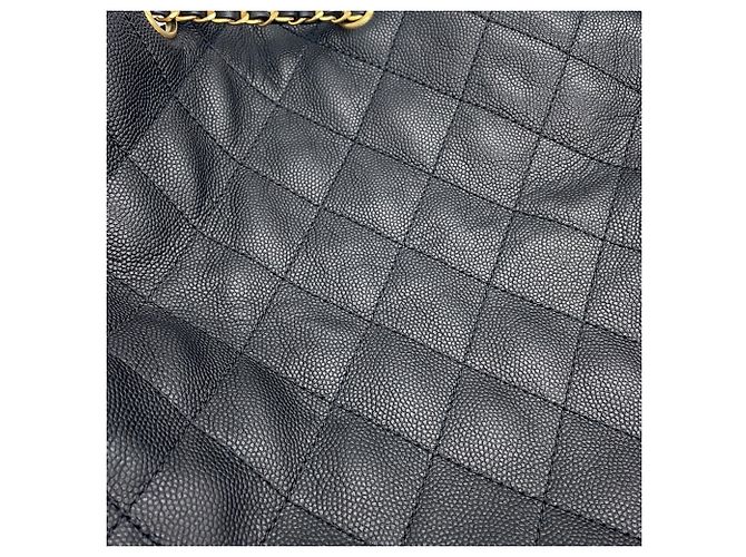 Borsa a tracolla con catena in pelle di vitello martellata nera Chanel Nero - vista 7