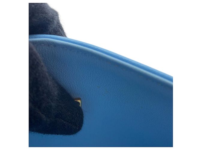 Borsa Chanel in pelle di vitello martellata azzurro cielo Blu chiaro - vista 10