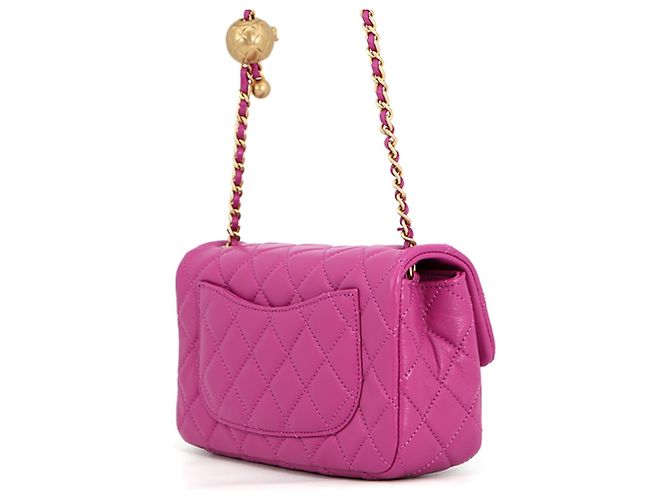 Borsa a tracolla Chanel Matelassé con catena Porpora - vista 2