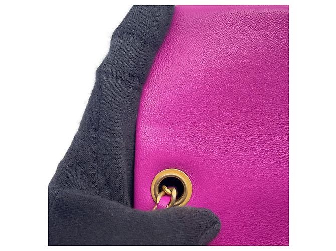 Borsa a tracolla Chanel Matelassé con catena Porpora - vista 6