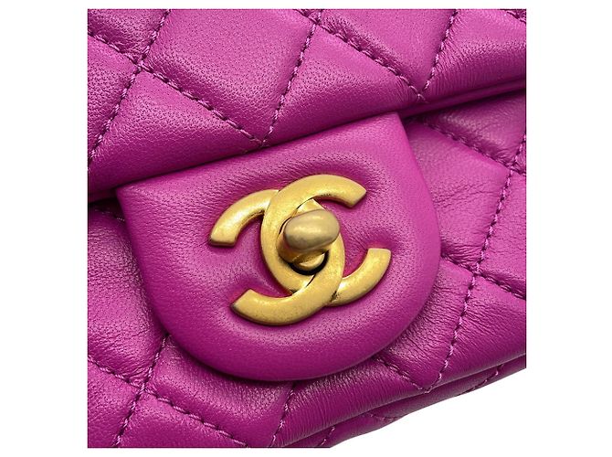 Borsa a tracolla Chanel Matelassé con catena Porpora - vista 8