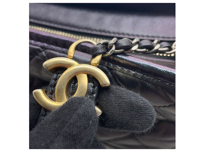 Borsa a Spalla con Catena Chanel Gabrielle de Small Hobo Viola scuro - vista 12