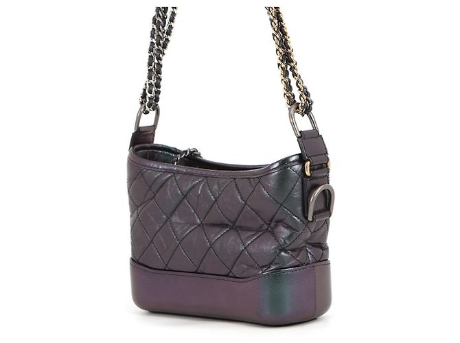 Borsa a Spalla con Catena Chanel Gabrielle de Small Hobo Viola scuro - vista 2