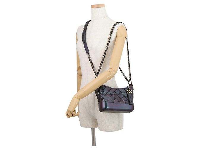 Borsa a Spalla con Catena Chanel Gabrielle de Small Hobo Viola scuro - vista 5