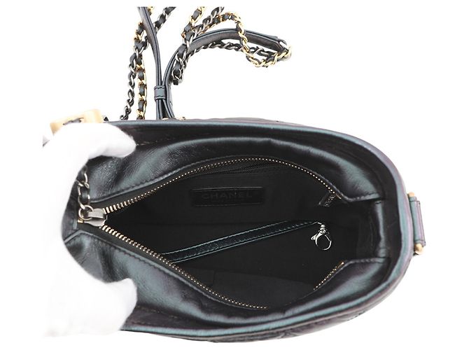 Borsa a Spalla con Catena Chanel Gabrielle de Small Hobo Viola scuro - vista 7
