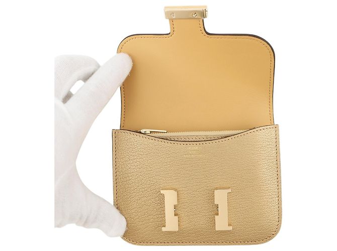 Hermès Hermes Constance Doré Champagne Chevre Monedero Dorado - vista 4