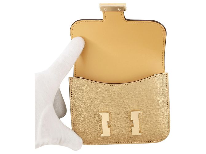Hermès Hermes Constance Doré Champagne Chevre Monedero Dorado - vista 5