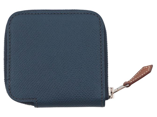Hermès Cartera compacta de seda Hermes Azap Compact Mini en Bleu de Plus Azul - vista 3