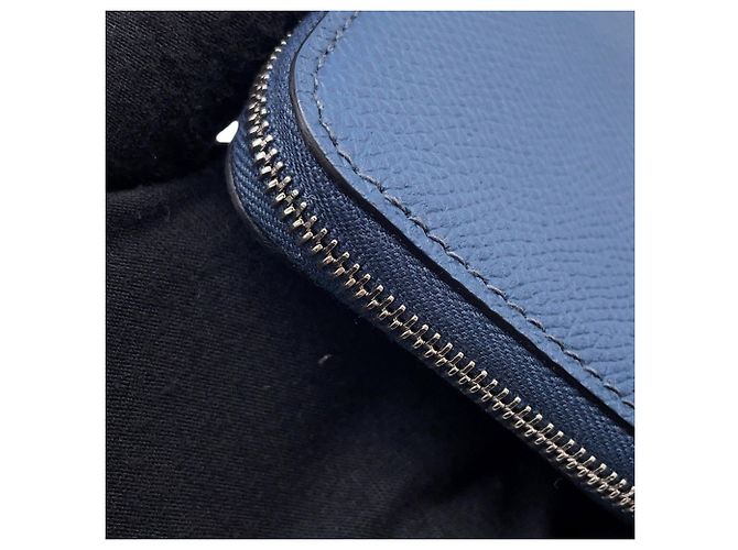 Hermès Cartera compacta de seda Hermes Azap Compact Mini en Bleu de Plus Azul - vista 5