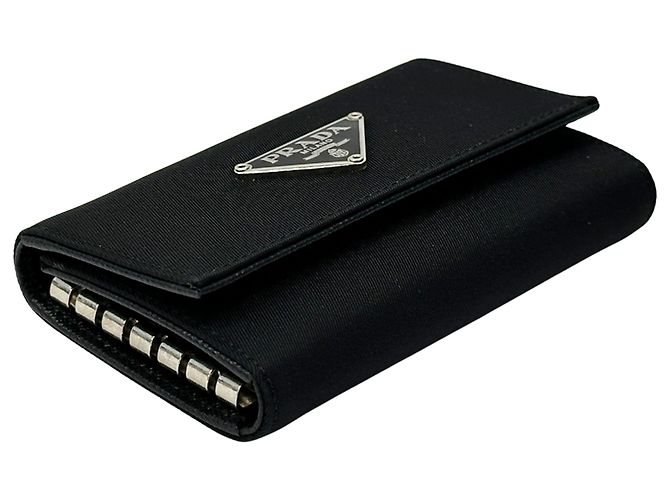 Portachiavi Prada in nylon nero - vista 3
