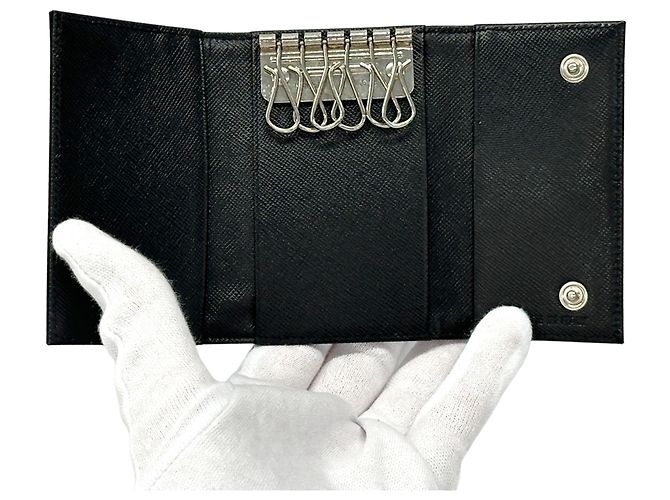 Portachiavi Prada in nylon nero - vista 4