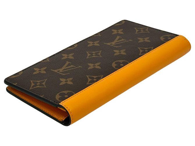 Louis Vuitton Monogram Macassar Long Wallet Brown Golden Orange - view 3