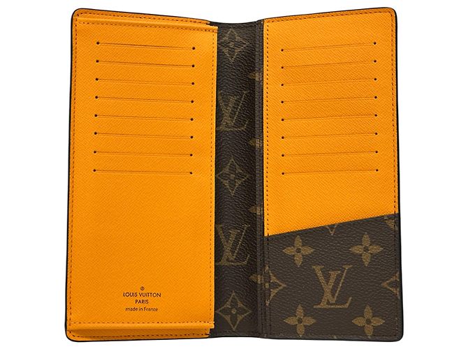 Louis Vuitton Monogram Macassar Long Wallet Brown Golden Orange - view 4