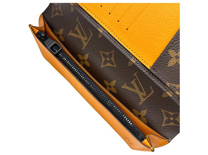 Louis Vuitton Monogram Macassar Long Wallet Brown Golden Orange - view 5