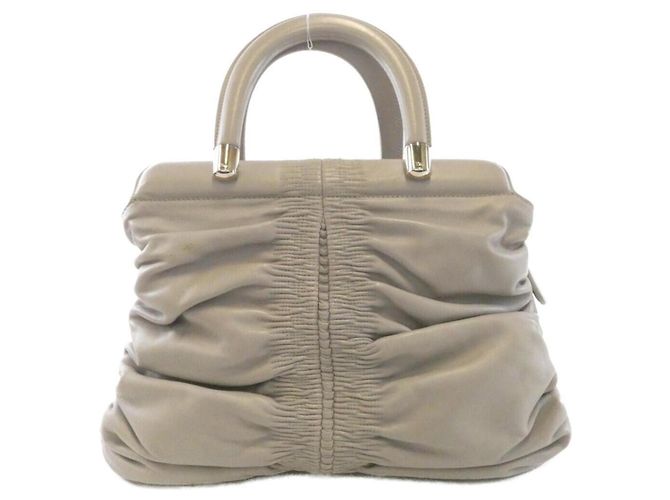 Borsa in pelle grigia Christian Dior Marrone - vista 2