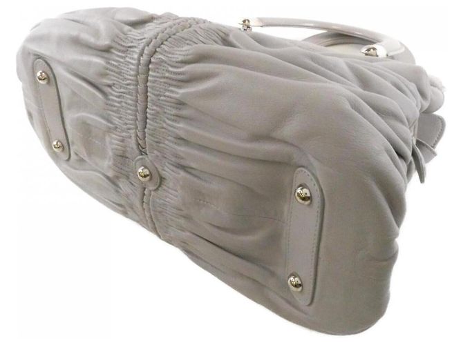 Borsa in pelle grigia Christian Dior Marrone - vista 3